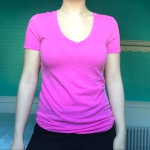 PINK Victoria’s Secret bright pink v-neck